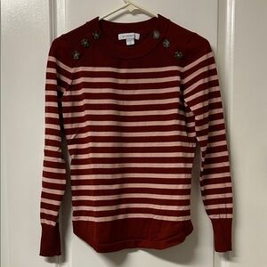 Liz Claiborne Red and Pink Striped Sweater